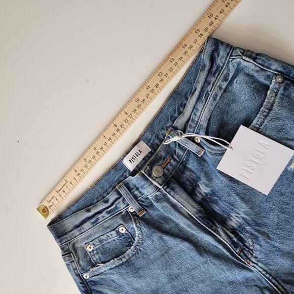 NEW 30 PISTOLA Presley Revolve High Rise Relaxed Distressed Roller Jeans NWT - Picture 4 of 11
